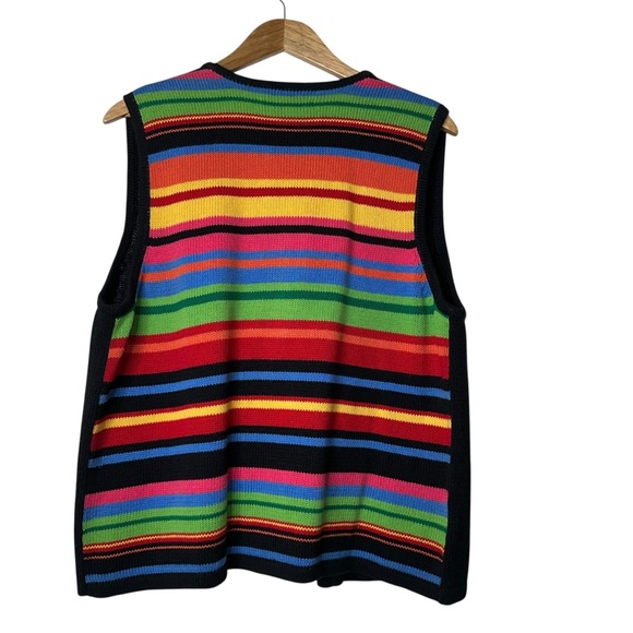 Vintage Susan Bristol Embroidered Sweater Vest with Colorful Dog Patterns - Picture 2 of 9